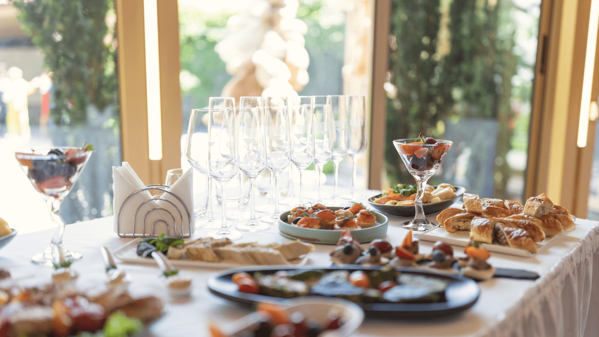 A platter of pastries and meats